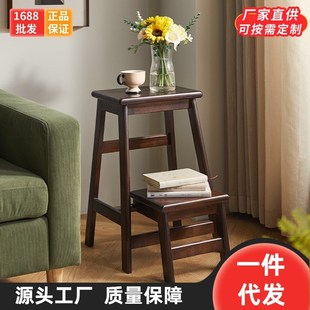 实木家用折叠g梯凳两步台阶家用加厚可折叠多功能两用梯子登高爬