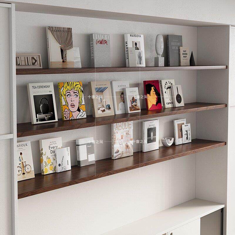 胡桃木色实木一字隔板书架悬空客厅收纳长条板层板壁挂墙上置物架,住宅家具,搁板/置物架/家用陈列架,淘宝优惠券,粉丝福利购,淘宝优惠卷