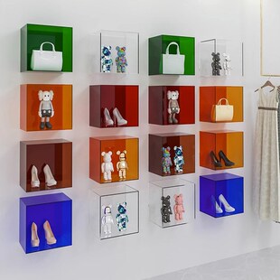 速发亚克上力墙展示盒鞋店鞋包架置物架列装店陈服道具摆件展示柜