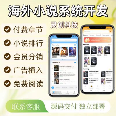 海外小说APP开发定制广告对接分销系统付费章节多语言源码搭建