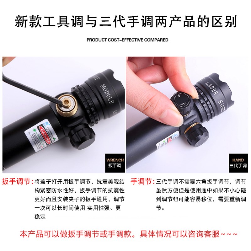 抗震激光低基管夹红外线瞄准器绿A激光校准上下左右可调激光瞄准