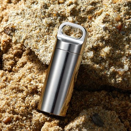 创意纯钛迷你大容量药盒老人便携急救小药瓶户外S钛合金随身防水