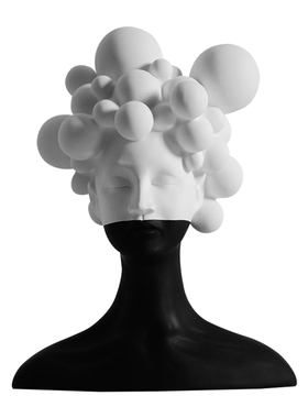 树脂摆件b高级感小众创意客厅书房电视柜轻奢抽象艺术雕塑装饰品