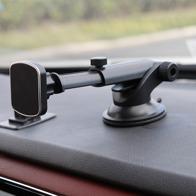创意车载手机支架磁吸汽车用磁性导航支驾硅胶吸盘V式车内磁铁抖