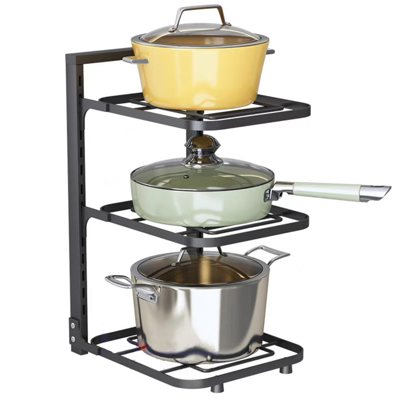 厨房置物架家用落地多层锅具收纳C架子多功能下水槽橱柜分层放锅