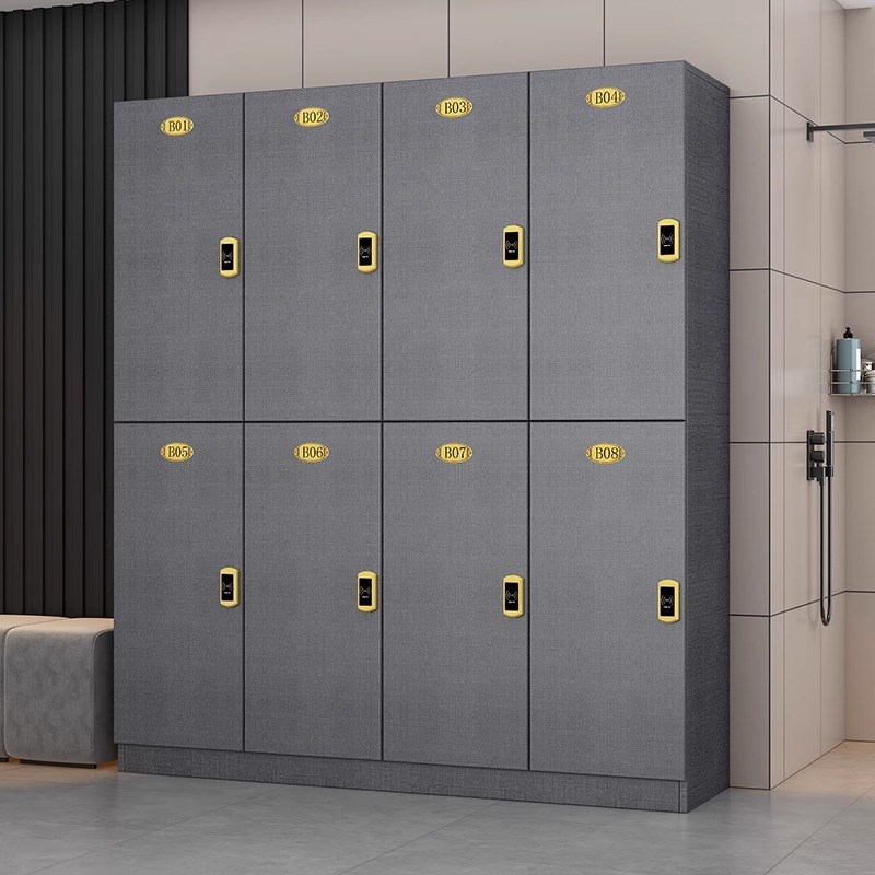 木质员工更衣柜理发店存包柜健身房瑜伽馆美容院美T发店储物柜带