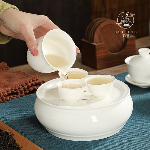 陶瓷骨瓷公道杯超薄功夫茶分茶y器茶海茶具配件纯白茶漏单个耐高