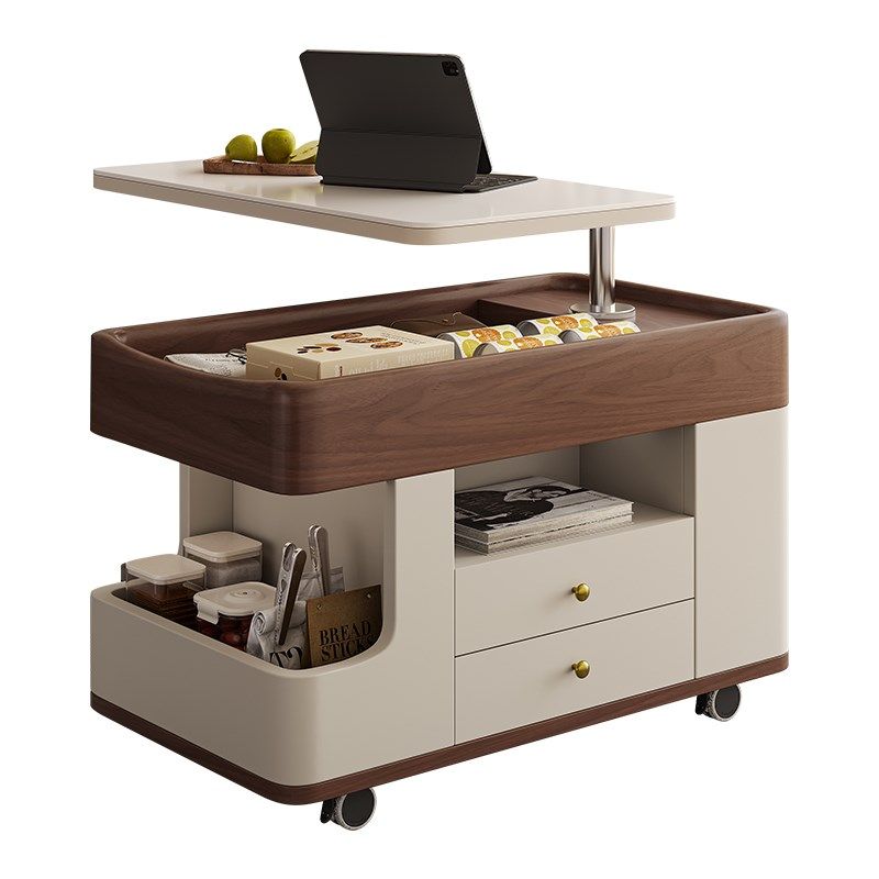 可移动茶c几小推车客厅家用小户型2024新款多功能储物升降岩板茶