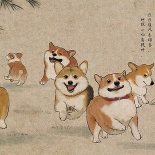 八基图旺财山水画l 沙发背景墙装饰画壁画新中式餐厅饭厅厨房挂画