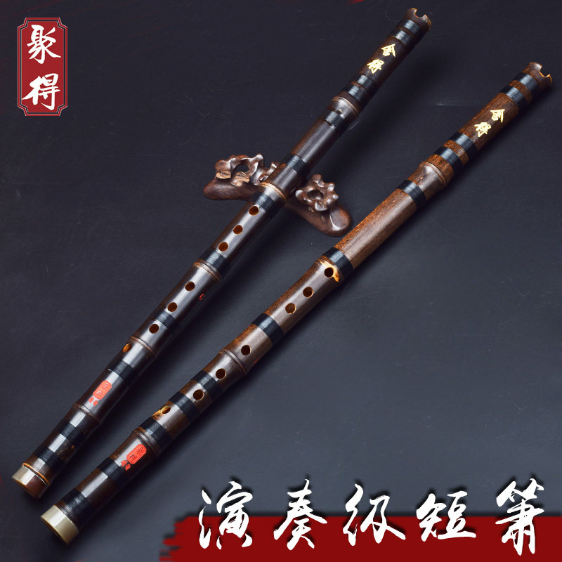 专业演奏洞箫紫竹一节短箫成人潇C初学萧F八8孔G调自学民族乐器