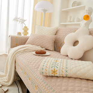 小清新沙发垫四季通用全棉原木风简B约套罩靠背巾盖布防滑新款202