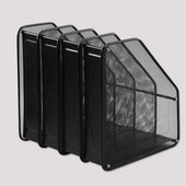 金属文件架网状铁四联组书架资料栏文件框桌面整理收W纳架办公用