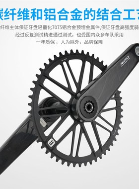 RIRO公路车碳纤维曲柄牙盘29zMM轴心超轻功率计曲柄折叠车单盘改