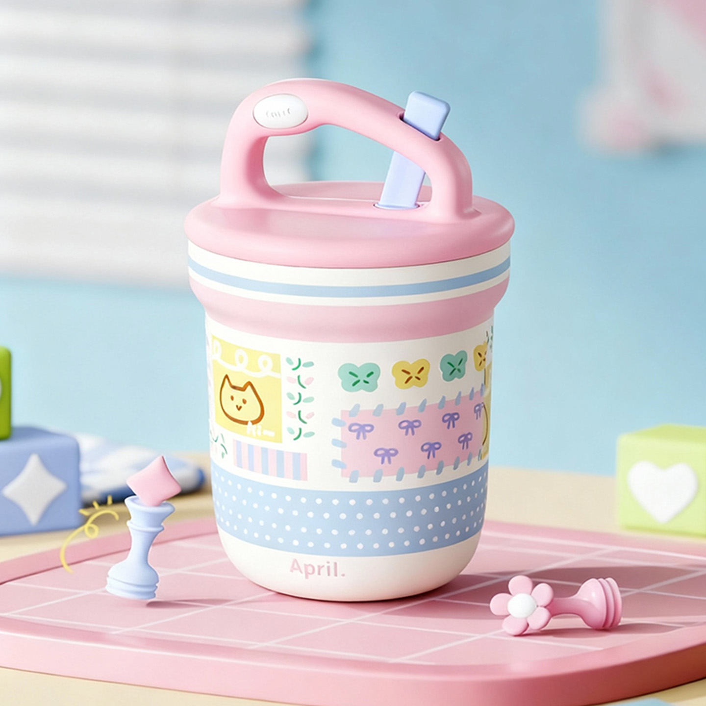 April燕麦早餐保温杯带盖勺