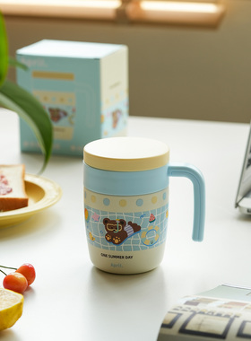 April泡茶带把手柄保温焖烧马克杯女生办公室桌面茶漏水分离杯子