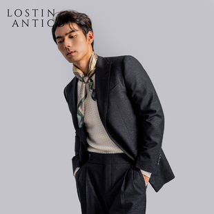 意式 1881羊毛休闲戗驳领单排星光绿结婚婚礼新郎男西装