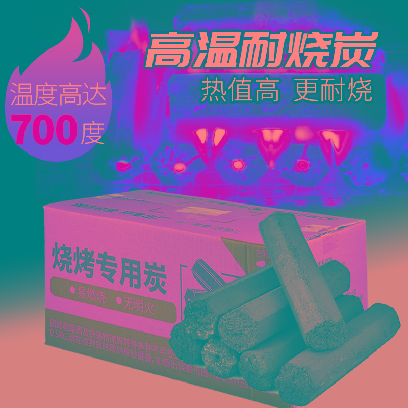 烧烤炭户外速燃耐烧果木炭家用烟炭块围炉煮茶取暖烤火机制木碳