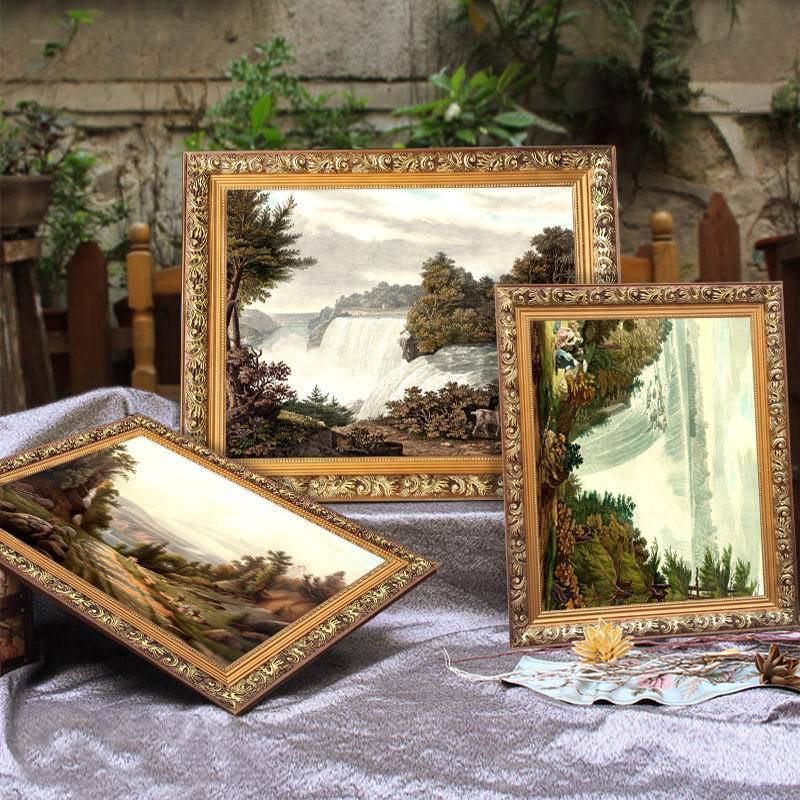 欧式客厅装饰画餐厅挂画饭店玄关走廊过道墙壁画山水风景油画代发图片