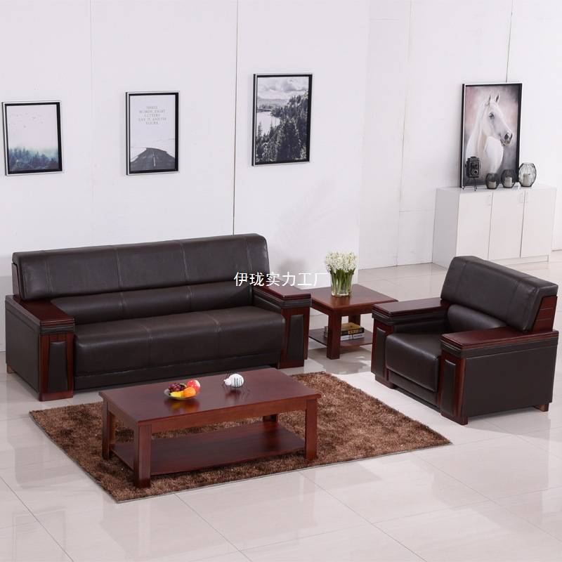 商务办公沙发简约现代接待室会客休闲洽谈办公室商业茶几组合套装
