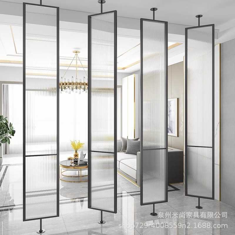 北欧长虹超白玻璃可旋转隔断客厅遮挡玄关入户进门办公室装饰屏风