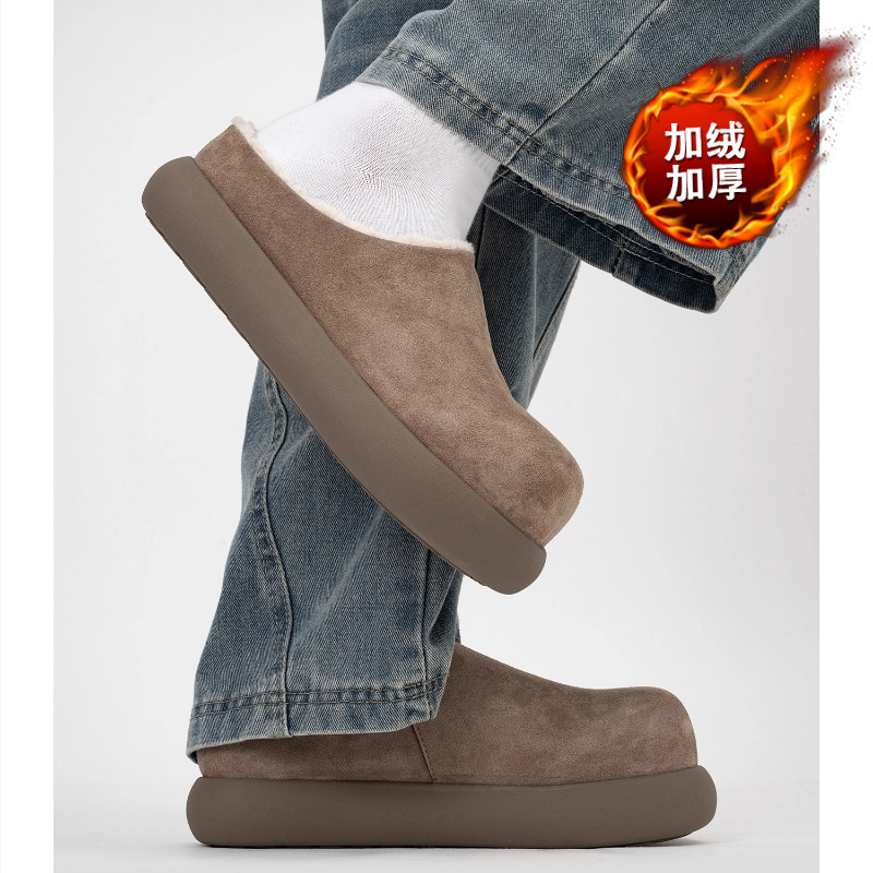 男士保暖棉鞋小土豆全包勃肯面包鞋男女情侣款冬季加绒毛毛雪地靴