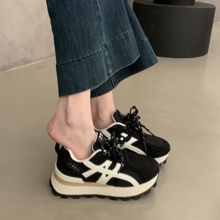 老爹鞋 小个子百搭厚底休闲运动鞋 女款 新款 2025秋季 厚底增高阿甘鞋