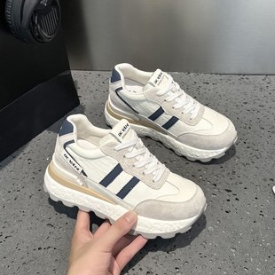 运动阿甘鞋 厚底超火老爹鞋 百搭防滑内增高休闲德训鞋 新款 女春秋季