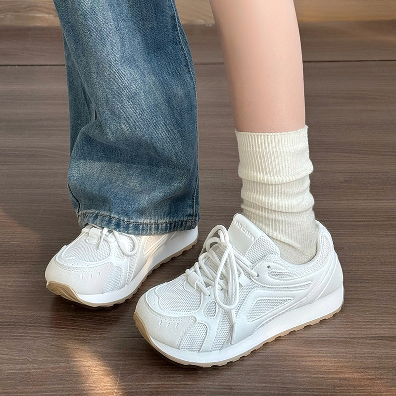 复古蕾丝厚底阿甘鞋女2025