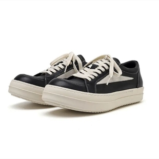 美式cleanfit ro倒三角板鞋男潮休闲德训鞋情侣翘头极简德比鞋男