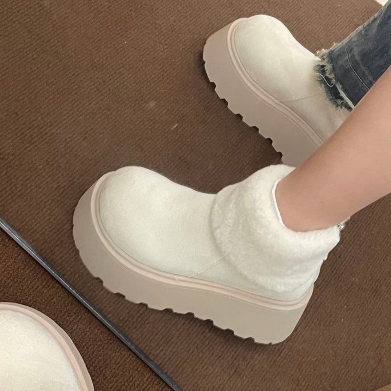 雪地靴女2025冬季新款小个子中筒大头厚底增高加厚加绒保暖棉鞋子