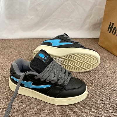 港风男鞋黑色情侣面包鞋ins潮