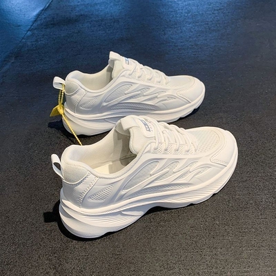 跑步鞋女款初中学生2025新款秋季网面百搭女鞋轻便减震休闲运动鞋