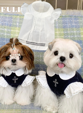 FULIPET「打底-白衬衣」.假日系列.西施犬马尔济斯比熊雪纳瑞