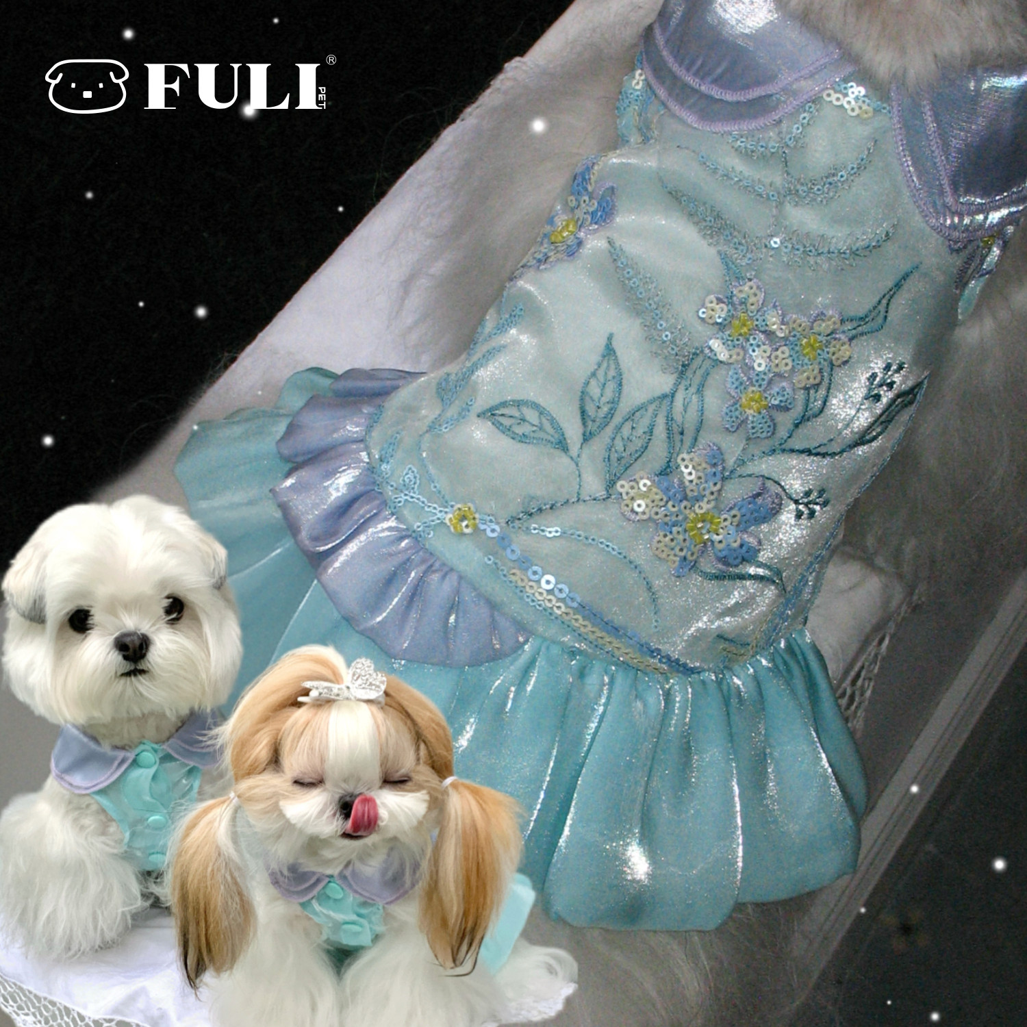 FULIPET「铃兰漫夏」薄纱新中式.故事系列.西施犬马尔济斯比熊