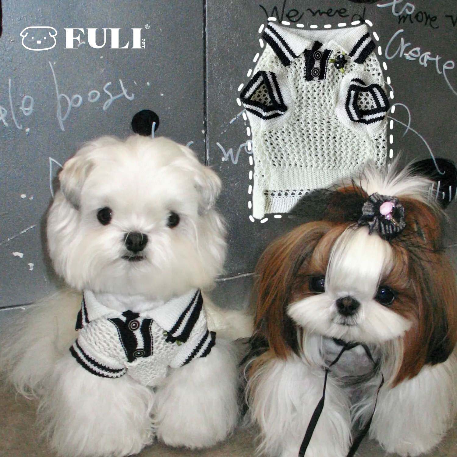 FULIPET「知识份子」镂空polo.假日系列.西施犬马尔济斯比熊