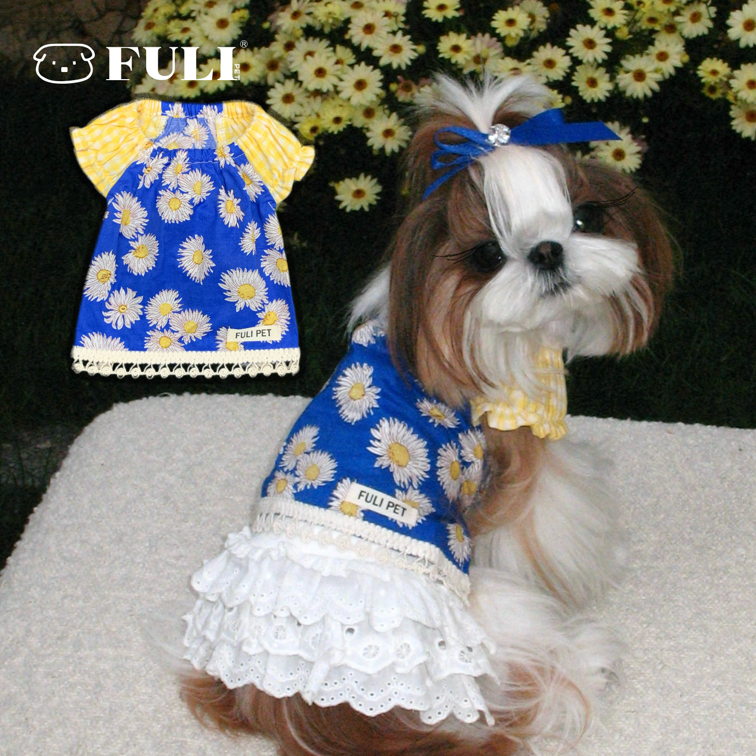 FULIPET「小雏菊」短背心.花园系列.西施犬马尔济斯比熊雪纳瑞
