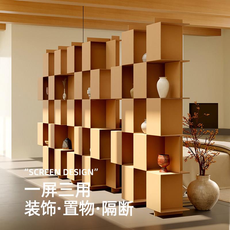 客厅隔断叠格屏展风商超档商隔用环陈创意屏风保假墙置物屏风