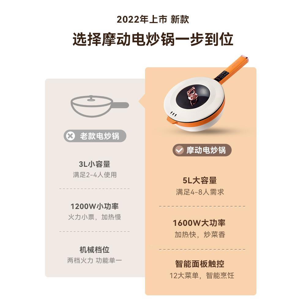 摩电炒锅MD-DCG22体家用多功能动一爆式超大容量蒸煮炒菜锅宿舍炒