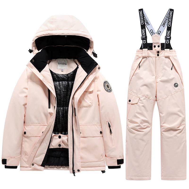 儿ZVE水童滑服套装男童女童户外防加保暖单厚双板滑雪雪衣裤全套