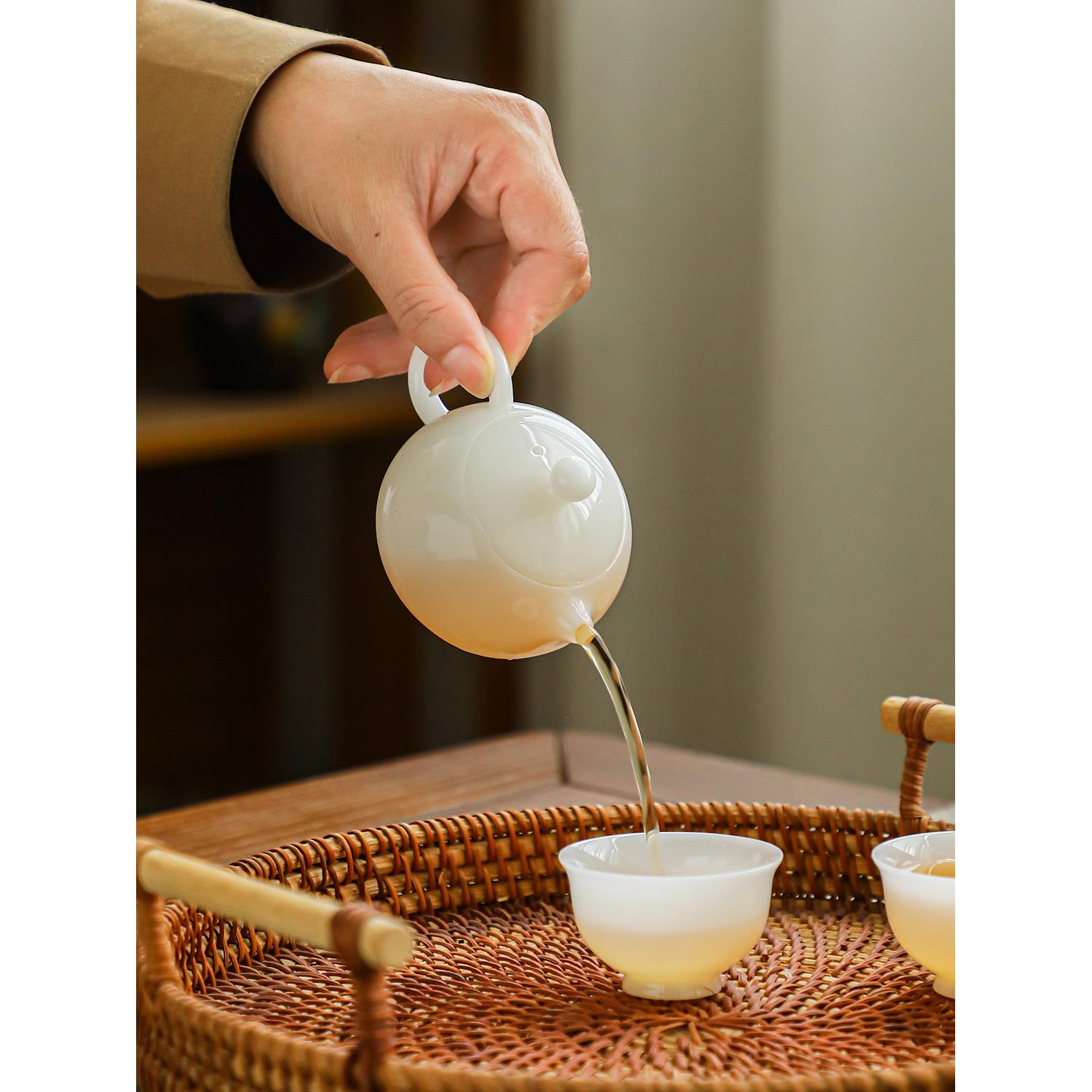 高润透璞mnxch01玉档泡迷你小号茶壶冰种瓷陶瓷西施壶手工白茶具