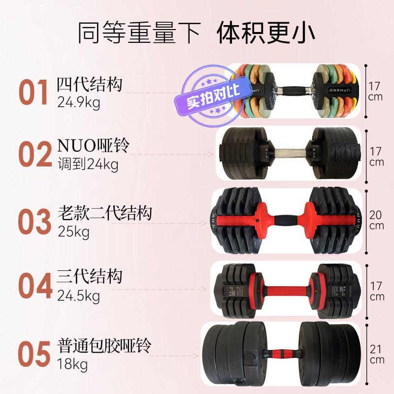 up家nes心s哑铃可调节重量士实男健身用25女士快速调小哑铃套装组