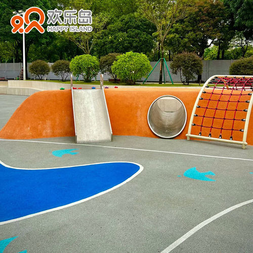 口袋儿童乐园户外游乐设备定做小区不锈钢滑梯设计蹦床爬网秋千