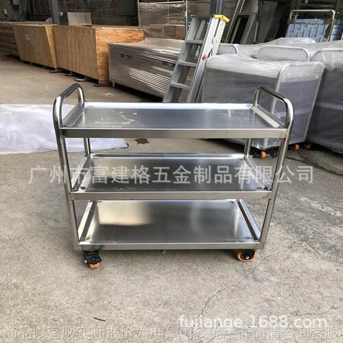 两层不锈钢小推车实验室车间仪器推车201不锈钢广州工程加强加厚