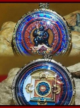 西藏彩绘擦擦佛像嘎乌盒吊坠本命佛黑财神随身唐卡小佛像佛