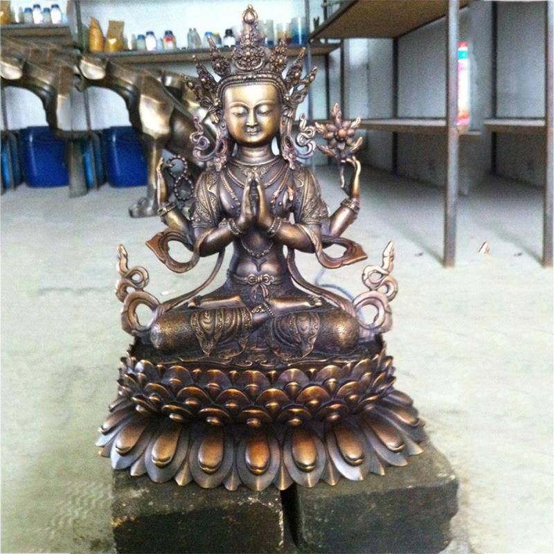 铜佛像 黄铜菩萨佛像摆件 彩铜密宗佛像 佛头 家居办公开业礼品