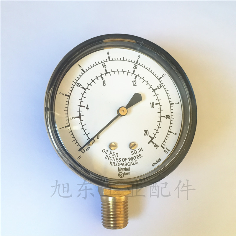 原装美国MARSH马士进口压力表8.6KPA瓦斯气压表微压表G22709