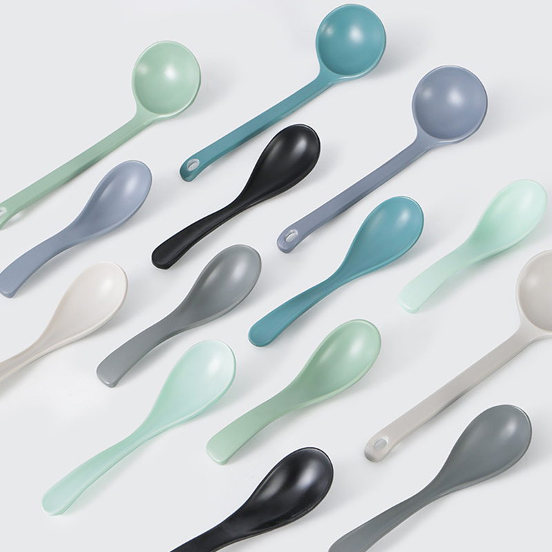 北欧密胺勺子长柄塑料长勺子汤勺粥勺甜品饭店餐厅餐具调羹短柄勺