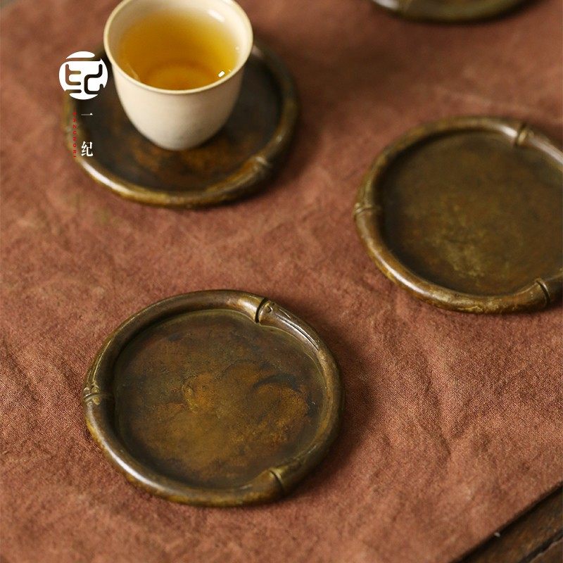 手工复古铜杯垫杯托禅意茶托隔热防烫茶承茶碟茶船功夫茶道零配件,农机/农具/农膜,灌溉工具,淘宝优惠券,粉丝福利购,淘宝优惠卷