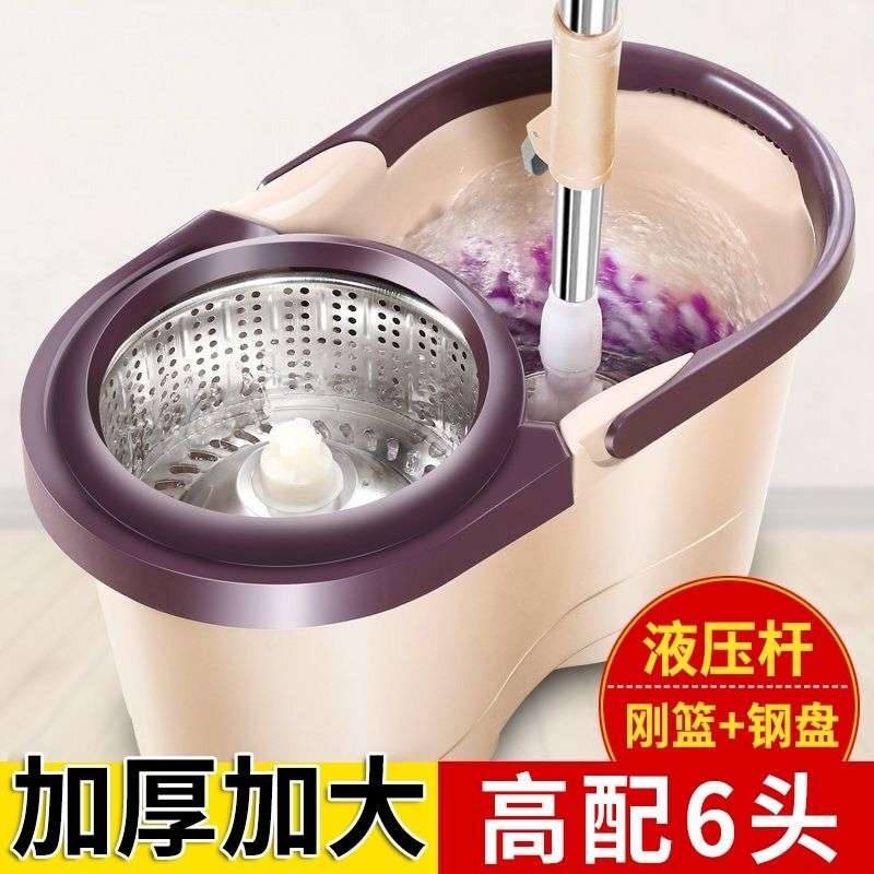 拖把家用一拖净免手洗甩干拖把桶懒人拖把拖布拖桶旋转拖把加强杆
