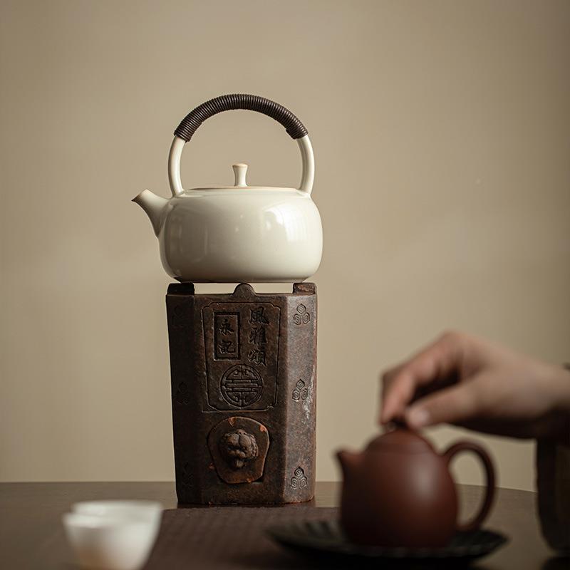 仿古炉茶电陶烧水家壶花OIQ茶果茶泡茶器提梁壶茶炉用围炉茶具煮